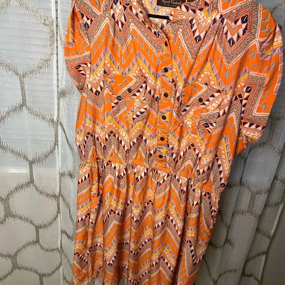 Speed Control Orange Patterned Blouse - Picture 5 of 5